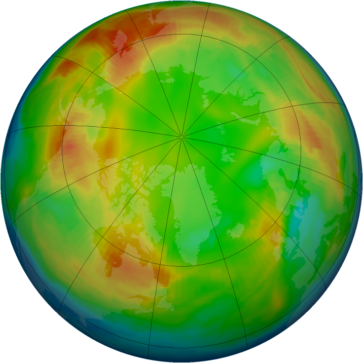 Arctic ozone map for 07 February 1997